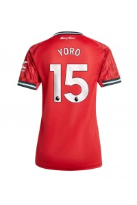 Manchester United Leny Yoro #15 Voetbaltruitje Thuis tenue Dames 2025-26 Korte Mouw